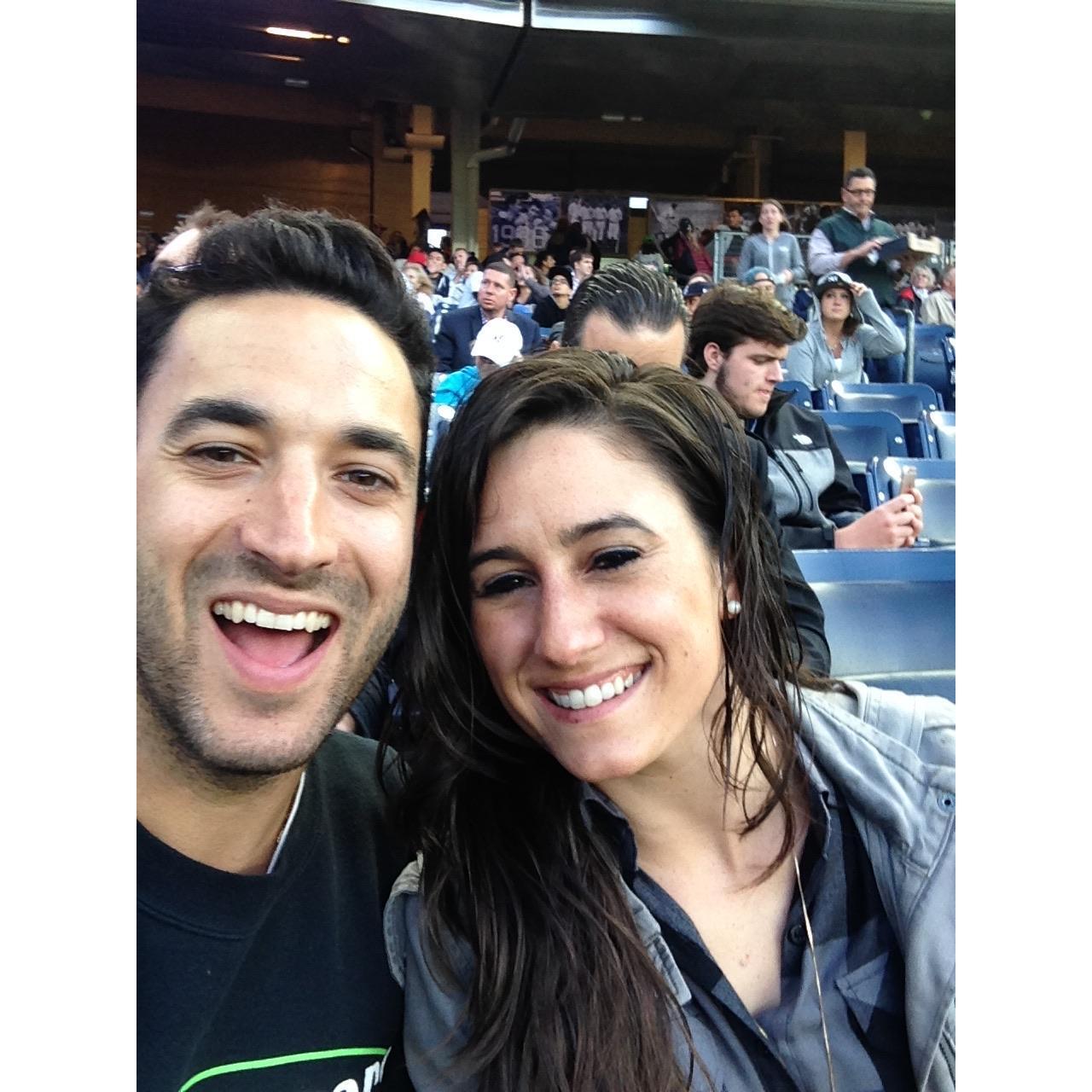 One of our first dates at Yankee Stadium. We're not sure who won.