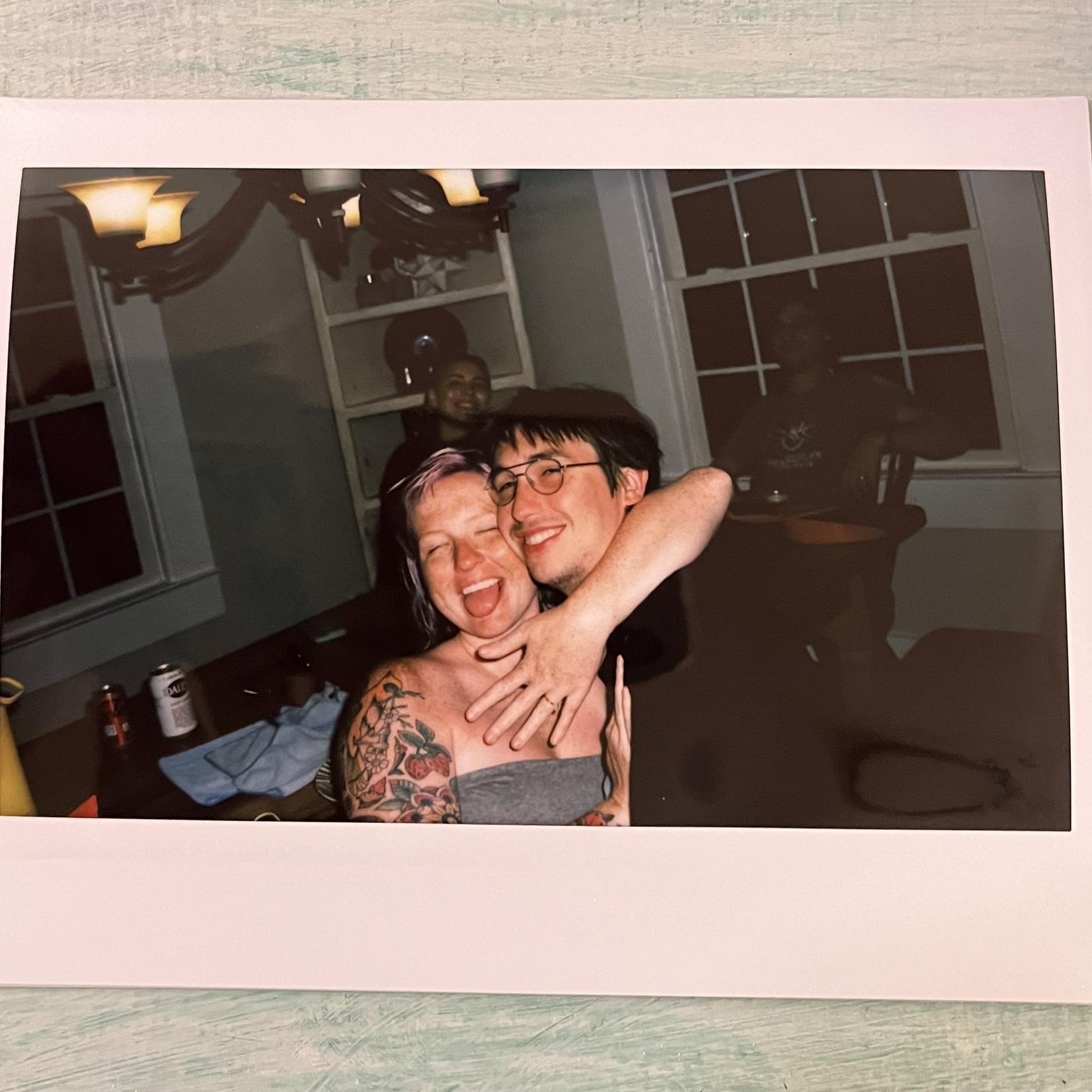 Engagement photo on polaroid, haha