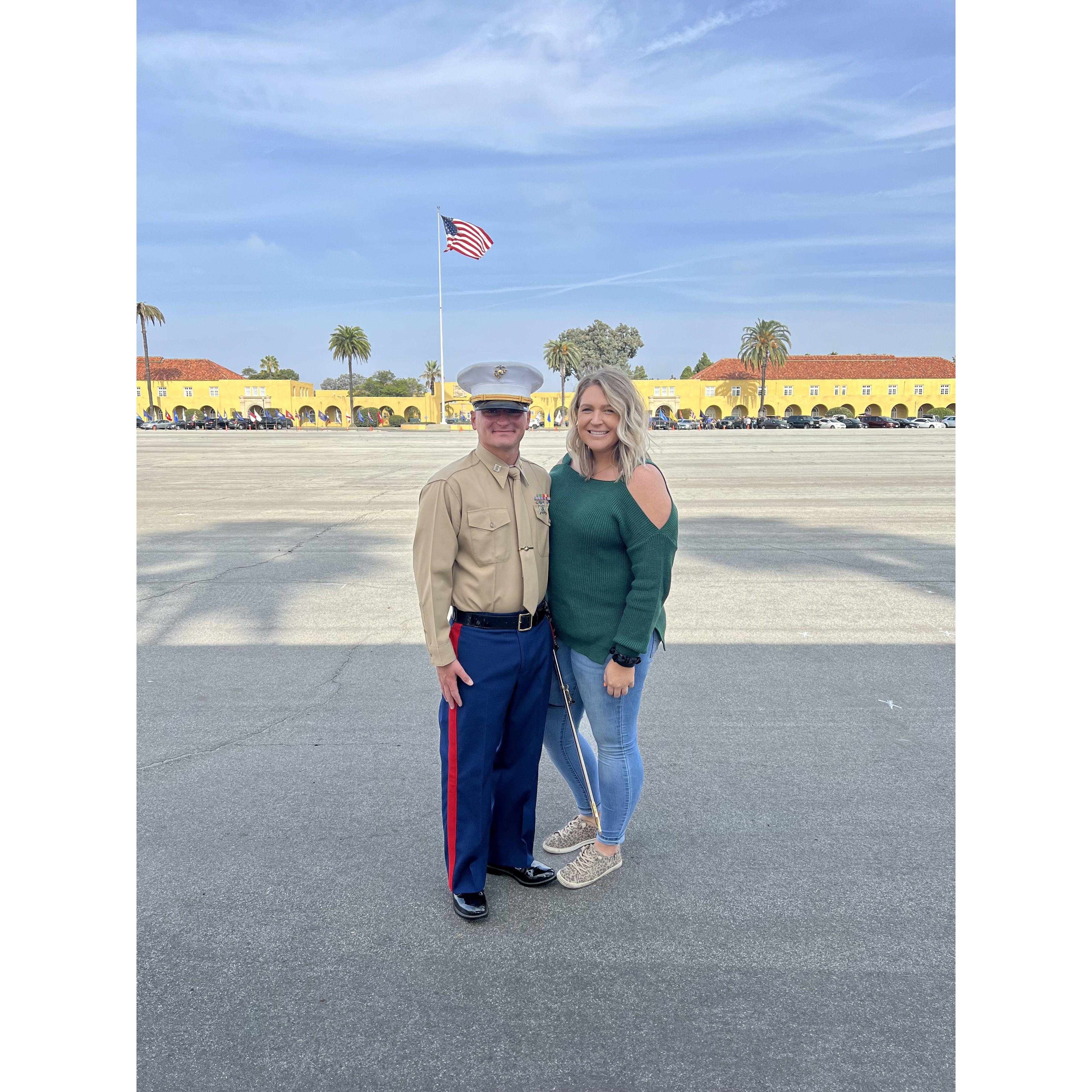 November 2021 | San Diego Recruit Depot Graduation - Brock was the company commander and led the graduation!
