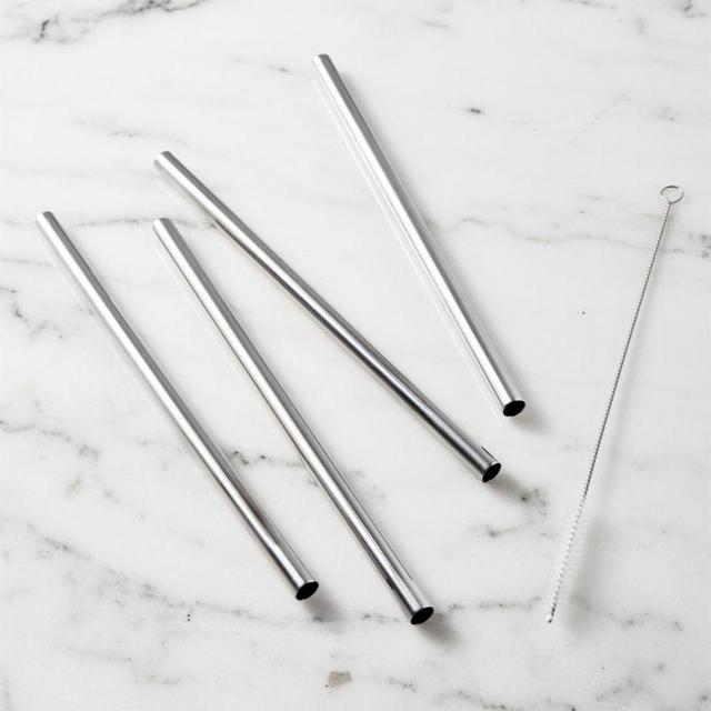 Smoothie Straws with Cleaning Brush, Set of 4