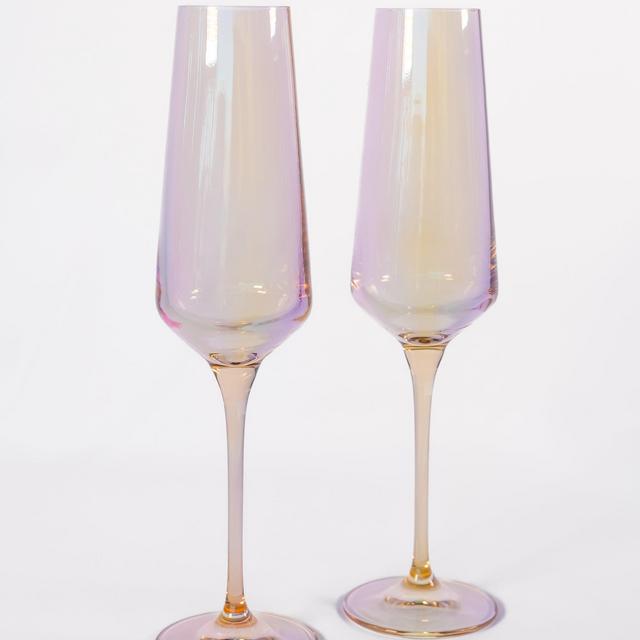Estelle Colored Champagne Flute - Set of 2 {Iridescent}