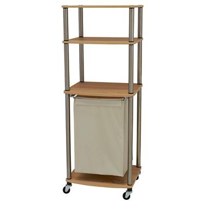 Household Essentials - Rolling Laundry Hamper Storage Cart - Natural/Light Ash