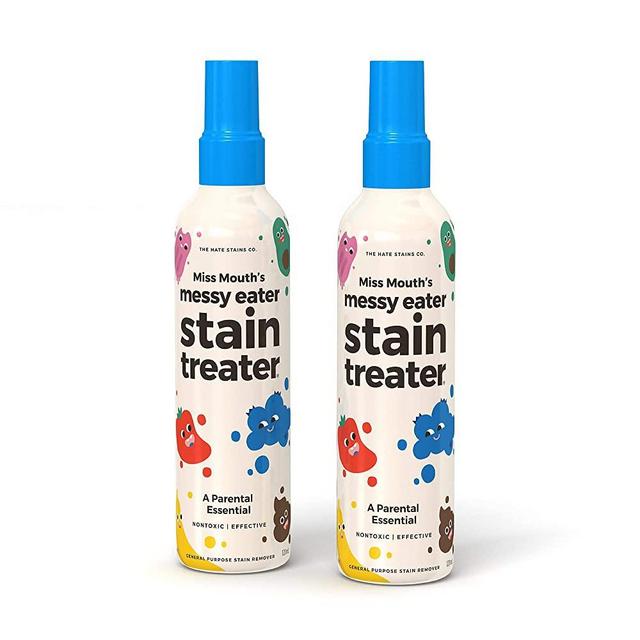 Miss Mouth’s Messy Eater Non-Toxic Baby and Kids Stain Remover for Clothing, Carpet, Fabric, and Upholstery. Kid Tested and Mom Approved (120ml, 4 oz Spray Bottles) 2 Pack