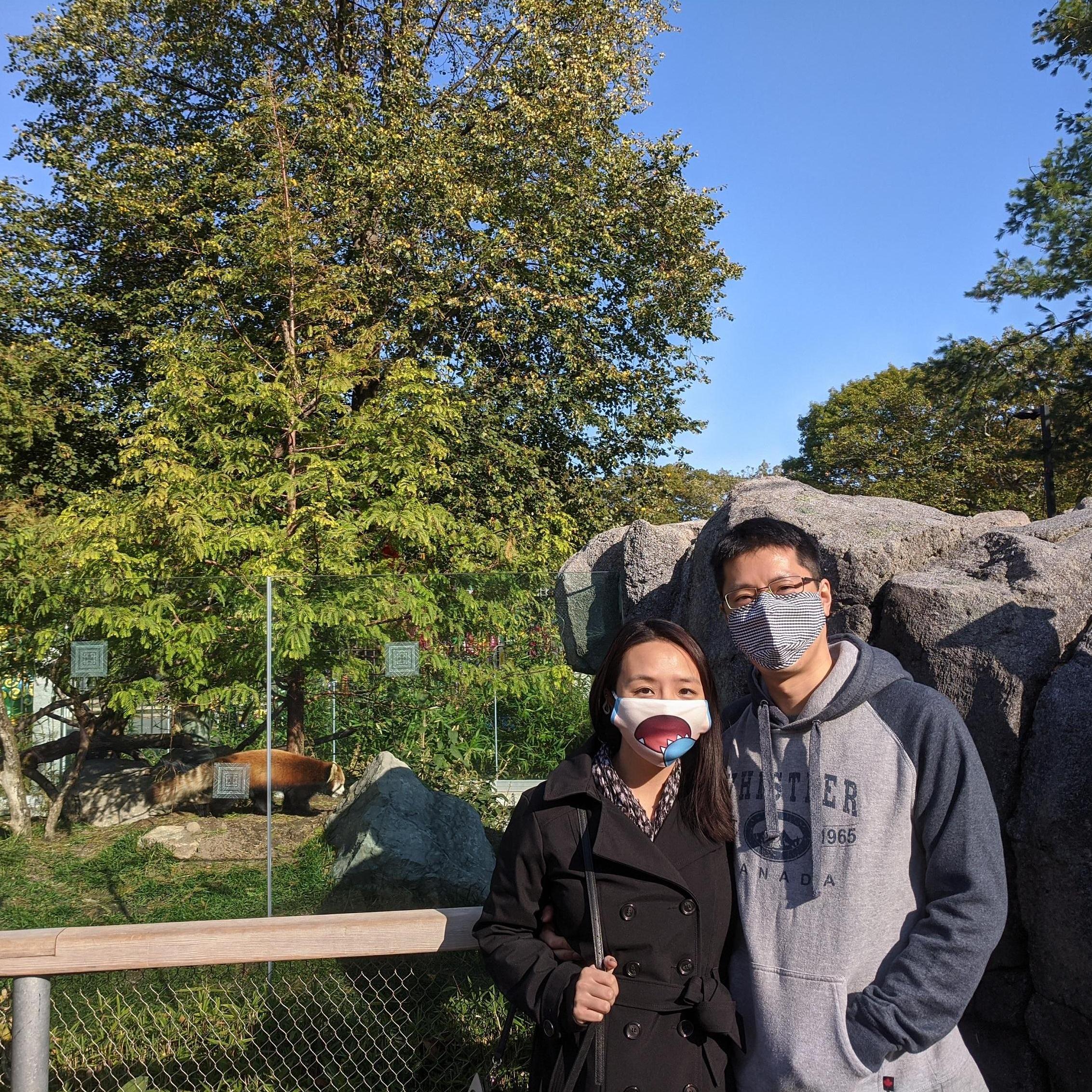 Us with Angela's favorite animal in the world