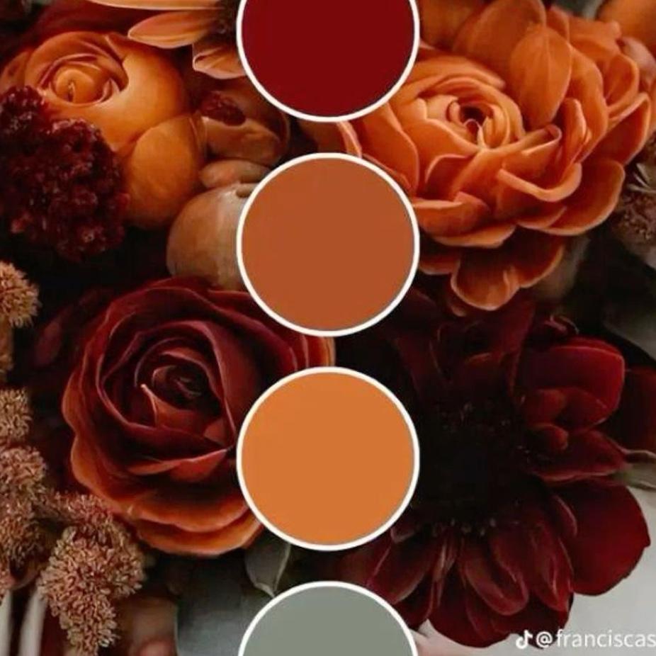 This is the color palette for the wedding! If our guests would like, they are more than welcome to coordinate their attire to this palette.