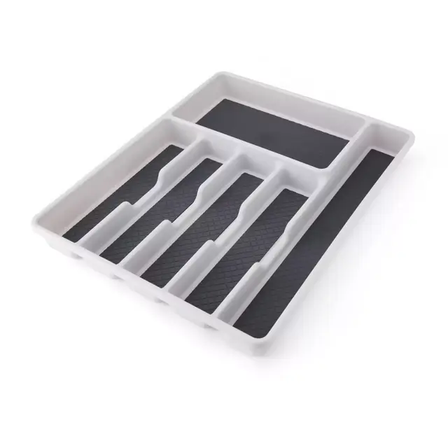 Simply Essential™ Large Cutlery Kitchen Tray in Light Grey/Dark Grey