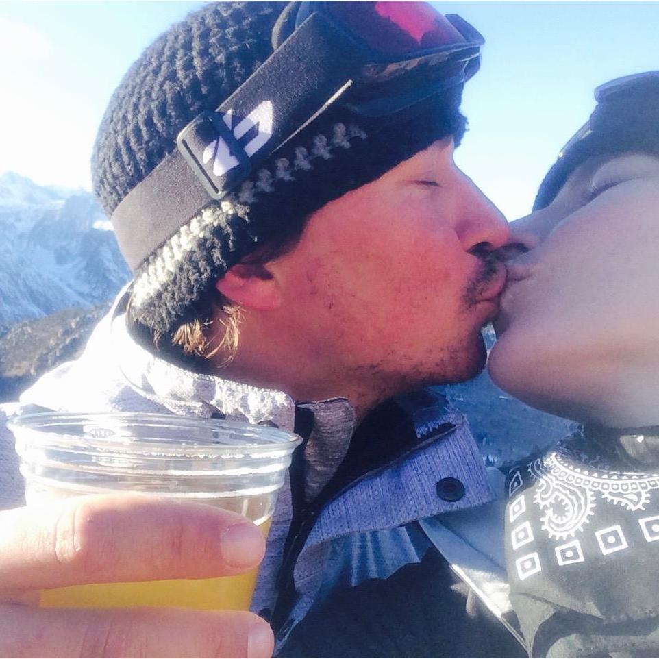 Kissing at the top of June Mountain