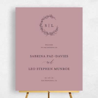 Dusty Rose, Pink Wedding Sign - Goundry Portrait