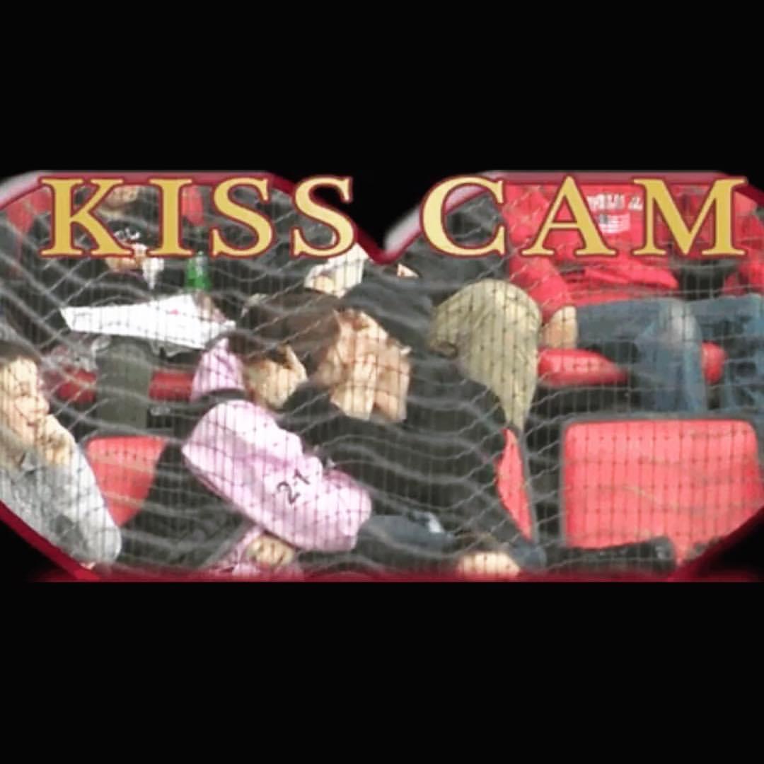 our FIRST time on the kiss cam at a hockey game!