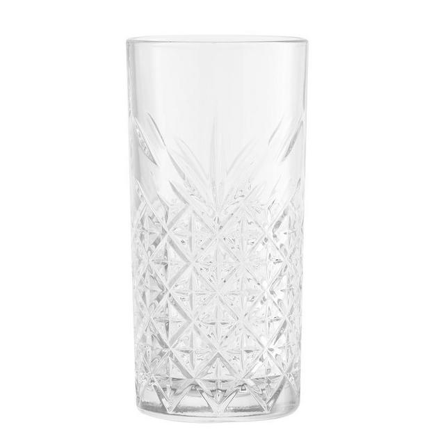 Trellis Etched Highball Glass, Set of 4 - Clear