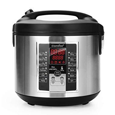 COMFEE' Rice Cooker, Slow Cooker, Steamer, Stewpot, Sauté All in One ( 12 Digital Cooking Programs) Multi Cooker with 20 cups cooked rice (5.2Qt ) Large Capacity. 24 Hours Preset & Instant Keep Warm
