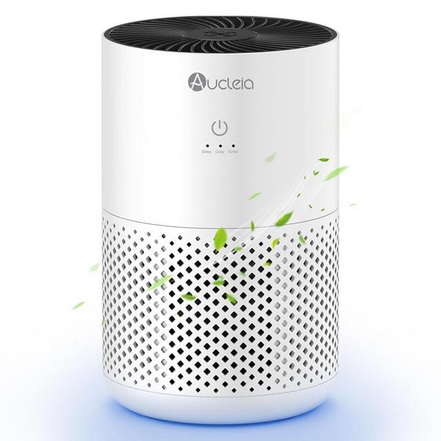 Air Purifiers for Bedroom up to 588 Ft², 20dB Bedroom Air Purifier for Small Room Removes Dust Pets Hair Smoke Odor with Aromatherapy Function(White)