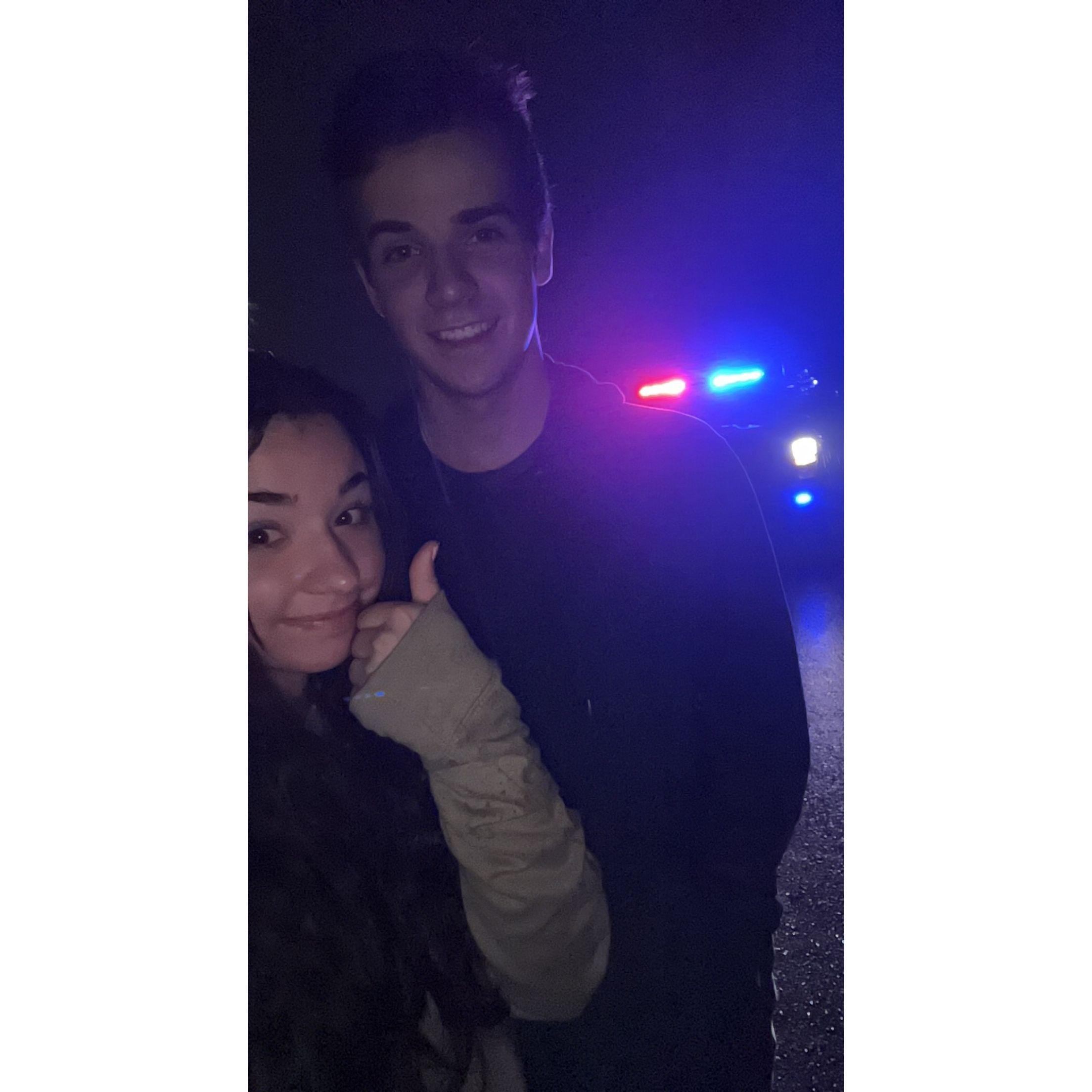 The night Logan *officially* asked Grace to be his girlfriend. Fun Fact: The cops were the first people to find out we were dating