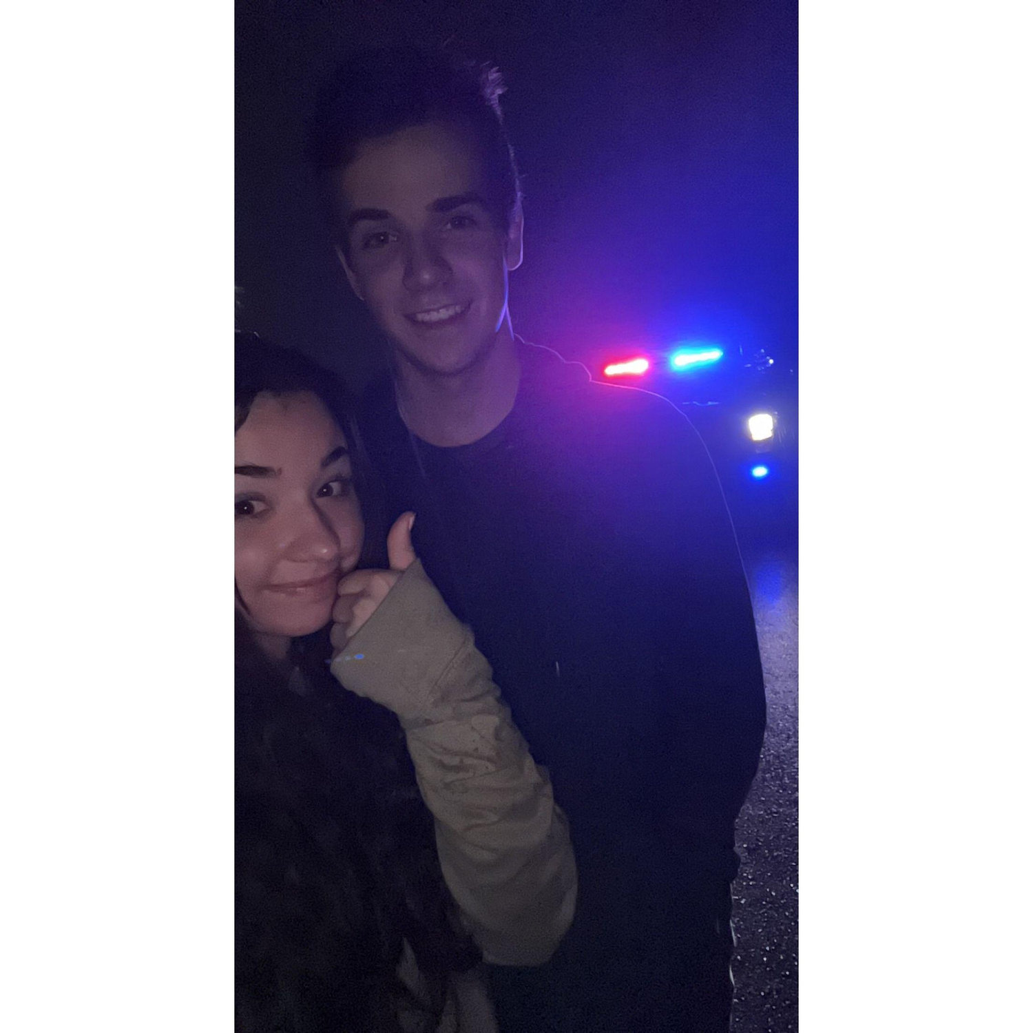 The night Logan *officially* asked Grace to be his girlfriend. Fun Fact: The cops were the first people to find out we were dating