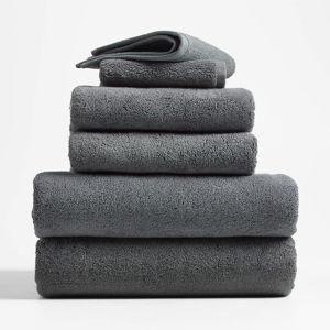 Organic Turkish Cotton Slate Grey Towels · Set of 6