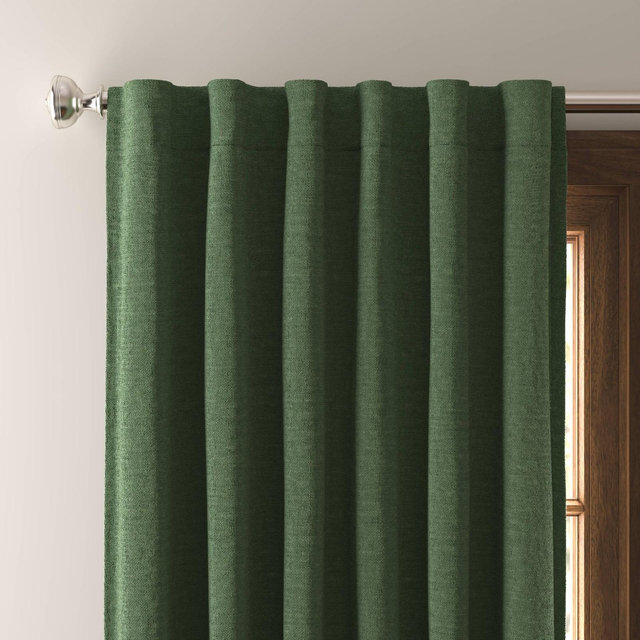 1pc 84"x50" Velvet Blackout Window Curtain Panel Green - Threshold™