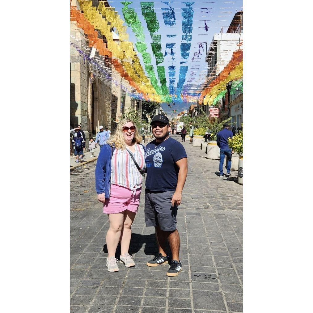 Exploring Oaxaca City. This was the trip where Al proposed!