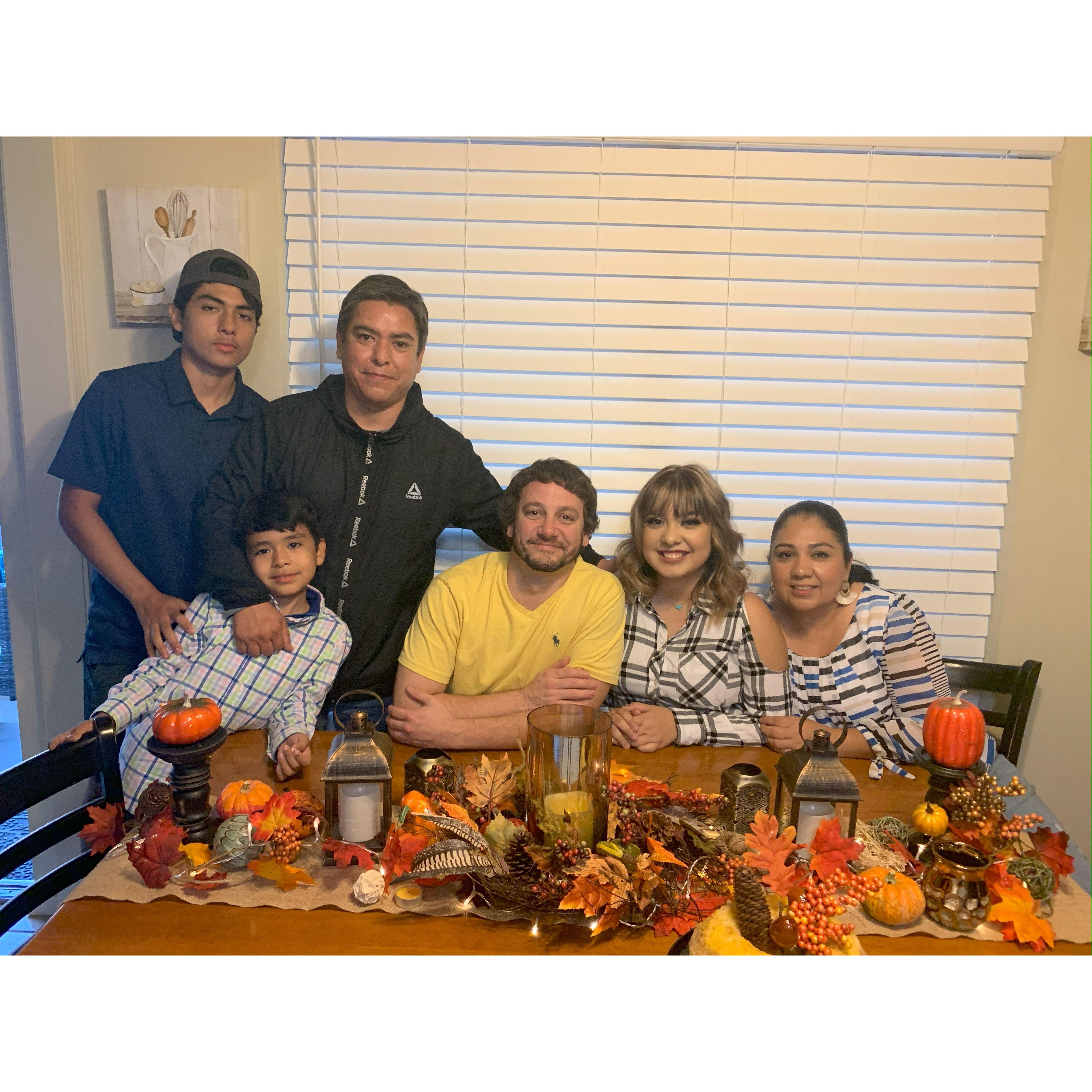 Our first Thanksgiving together with both of our families in 2020.