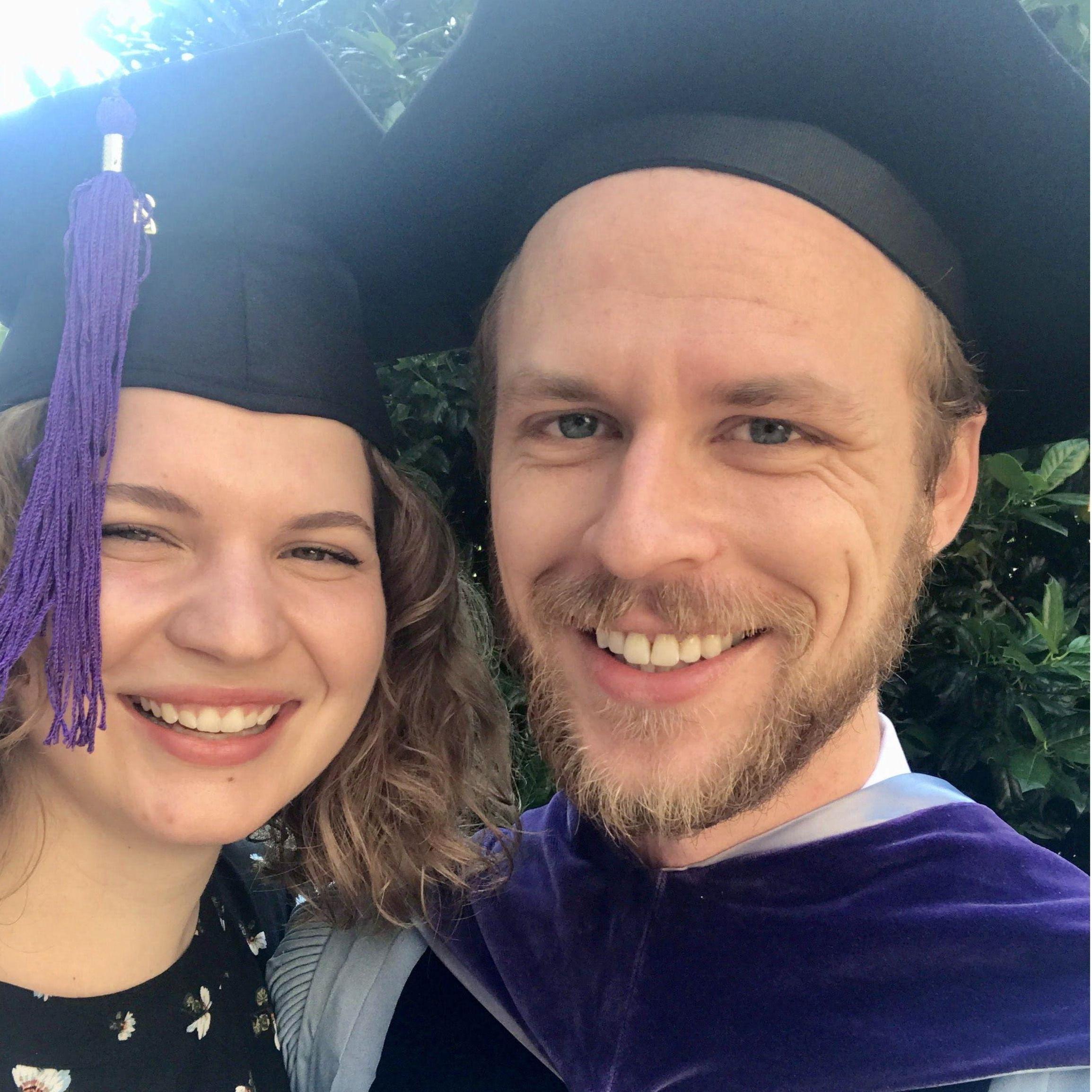 Spring 2021 Grads! Jack got his JD from Columbia Law, and Nicole her MA from NYU.