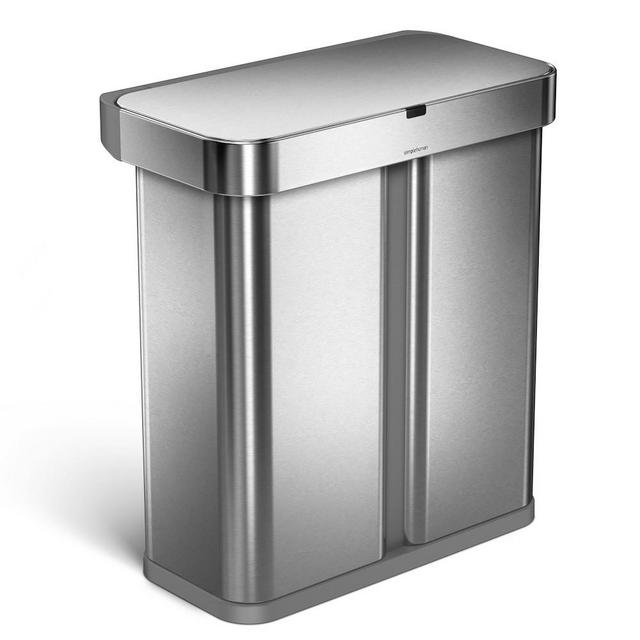 Simplehuman Dual Compartment 58L Sensor Can, Stainless-Steel