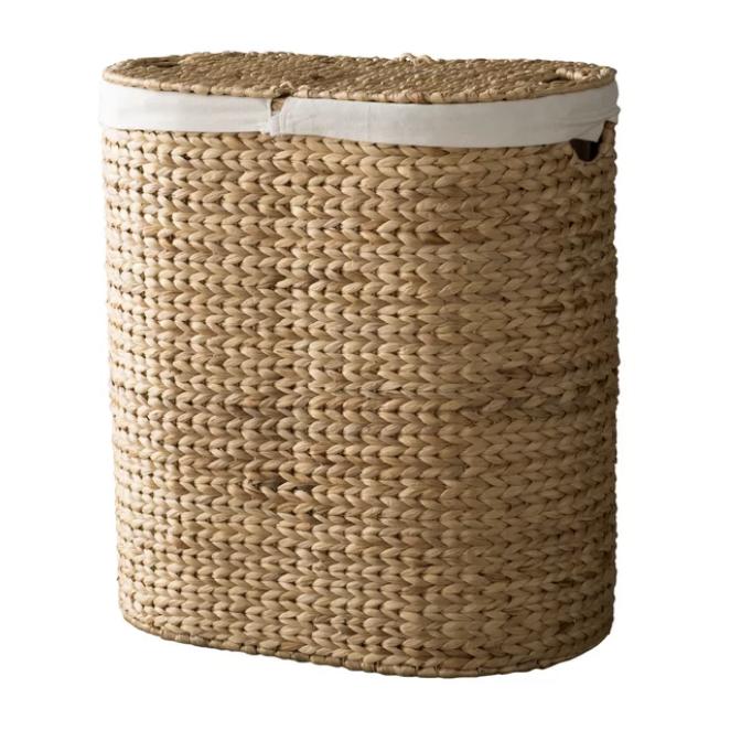 Oval Double Wicker Laundry Hamper