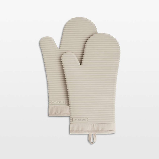 KitchenAid ® Milkshake Ribbed Soft Silicone Oven Mitts, Set of 2