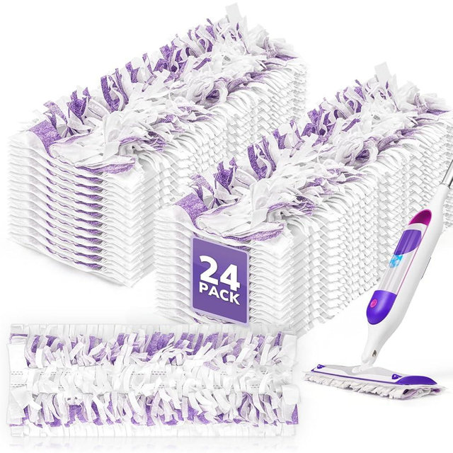 AIR U+ 24 Pack Disposable Power Mop Pads Refills for Swiffer Power Mop, Unscented 14-Layer Thickened Multi-Surface Replacement Mopping Refills Pads Cleaning Solution for Surface Floor Cleaning
