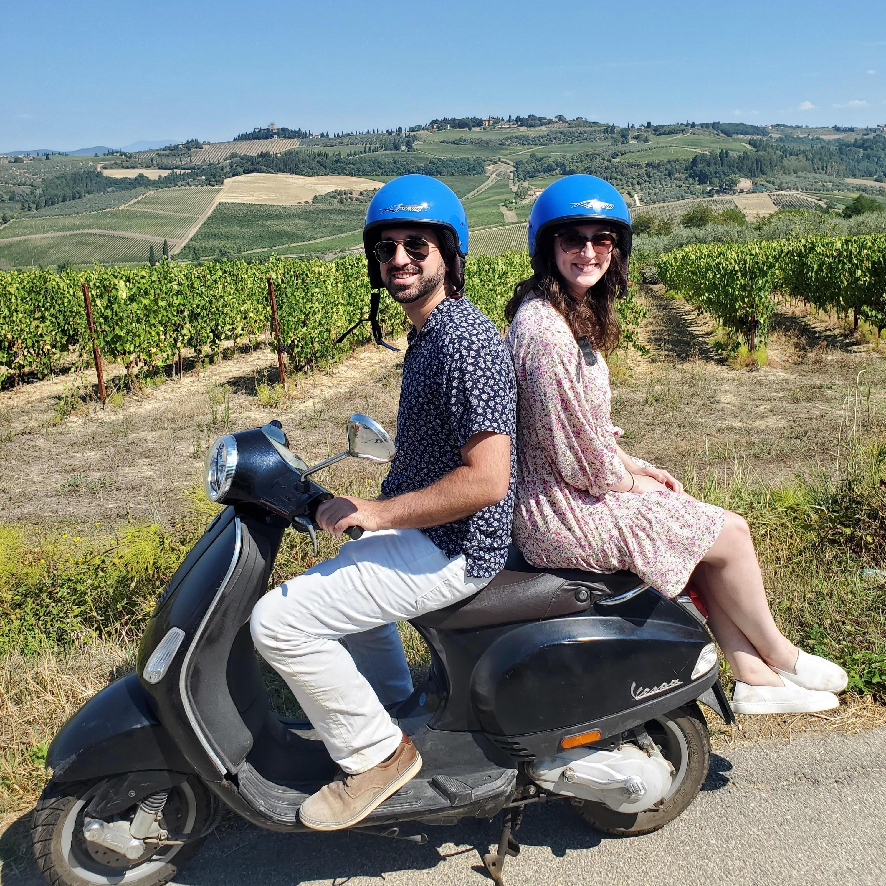 The power of trust between us was not enough for Maegan to actually let Mike drive her on the Vespa in Tuscany