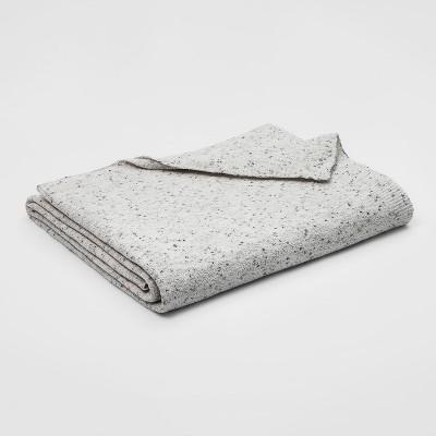 Full/Queen Marled Chenille Blanket Light Gray - Threshold™