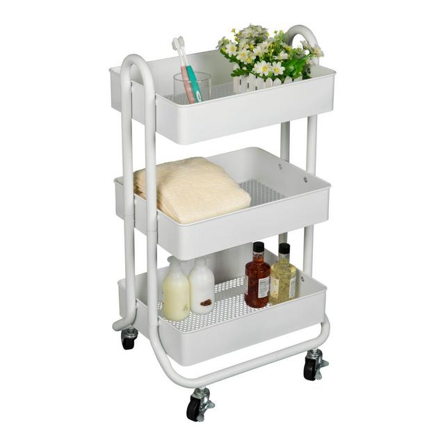 Squared Away™ 3-Tier Bath Storage Cart in White