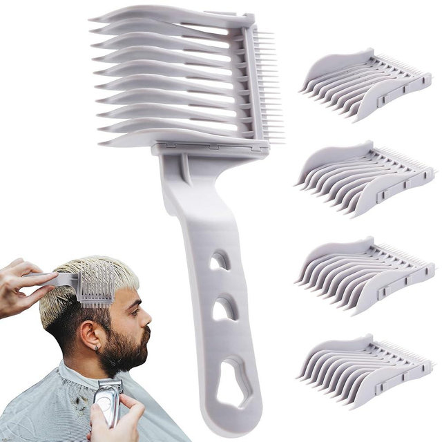 Xisilin Blend Friend 4-in-1 Detachable Fade Comb Set, 4 Different Size Barber Fade Comb, Suitable for Home and Salon Use, Compatible with All Hair Cutting Shears and Barber Tools, Grey