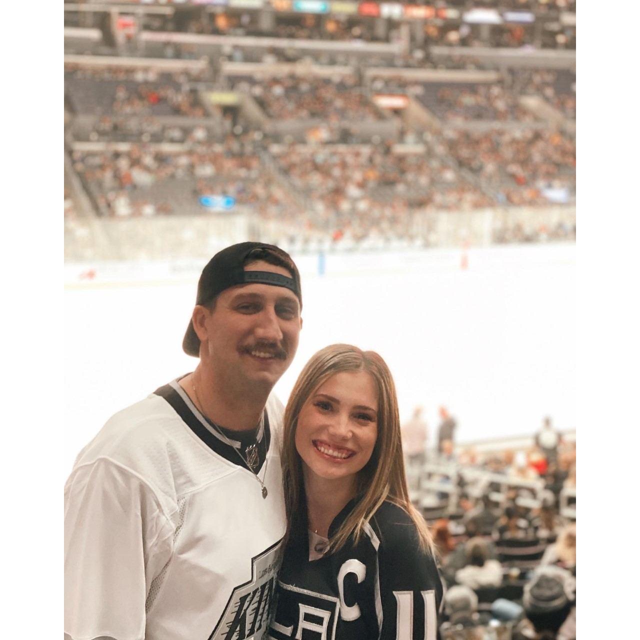 We love going to King's games together! This photo was taken on Andy's birthday. GKG!