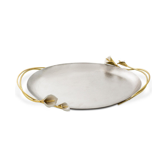 Michael Aram Calla Lily Handled Oval Tray