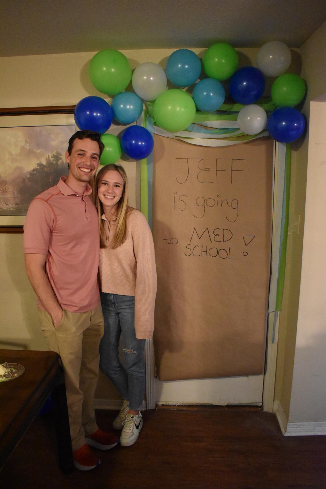 March 2022: Surprise party for Jeff getting into med school!!