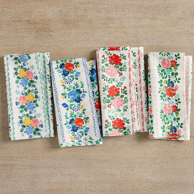 Paloma Organic Cotton Napkins, Mixed Set of 4 - Multi