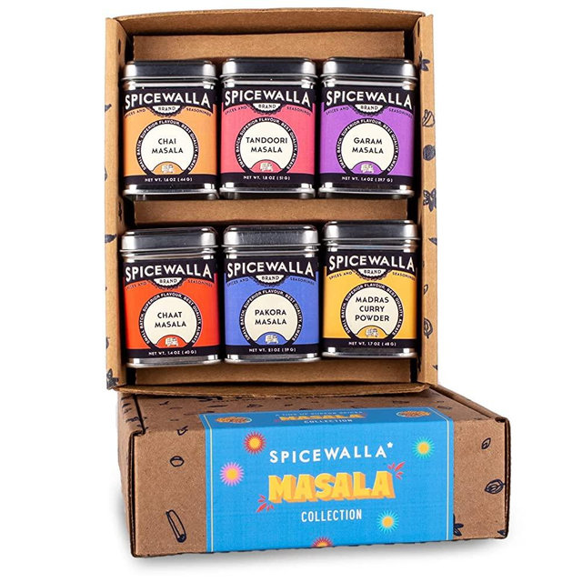 Spicewalla Masala Indian Spice 6 Pack | Chai Masala, Tandoori Masala, Garam Masala, Chaat Masala, Pakora Masala, Madras Curry Powder| Gluten Free, Non-GMO, No MSG, Gift Set