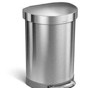 60 Liter Semi-Round Stainless Steel Trash Can