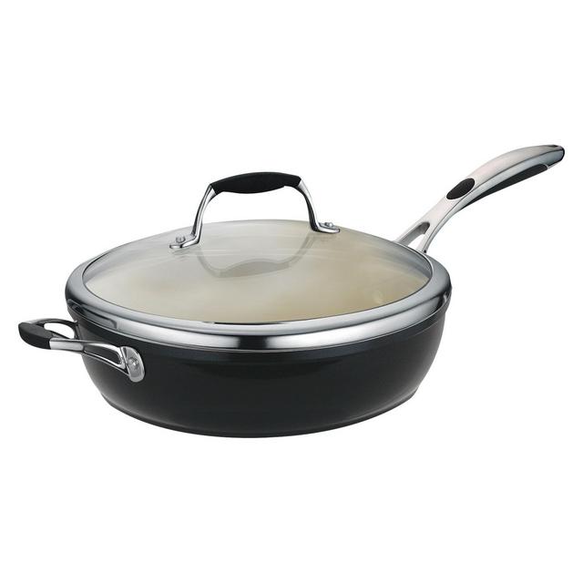 Tramontina Gourmet Ceramica Deluxe 11" Covered Deep Pan - Black