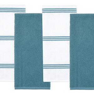 Sticky Toffee Cotton Terry Kitchen Dish Towel, Blue, 4 Pack, 28 in x 16 in