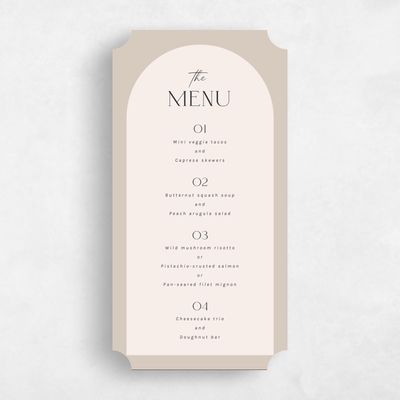 Beige Ticket Wedding Menu - Spencer