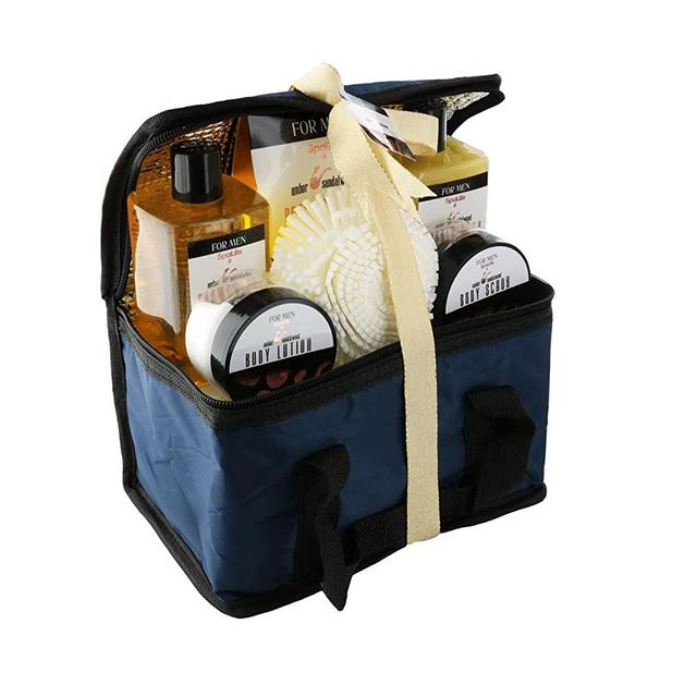 Spa Life All Natural Bath and Body Luxury Spa Gift Set Basket (Mens Sandalwood)