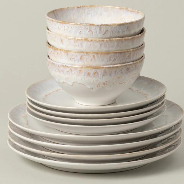 12-Piece Dinnerware Set White Taormina, Casafina by COSTA NOVA