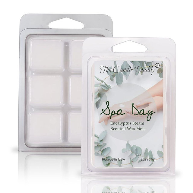 The Candle Daddy Spa Day - Relaxing Aroma Therapy Eucalyptus Scented Wax Melt - 1 Pack - 2 Ounces - 6 Cubes