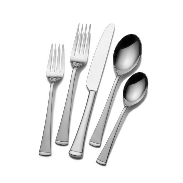 Gourmet Basics by Mikasa 42pc Contempo Flatware Set: 18/0 Stainless Steel, Service for 8, Dishwasher-Safe, Traditional Style
