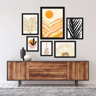 6-Piece Modern Tropical Pastels Gallery Wall Set