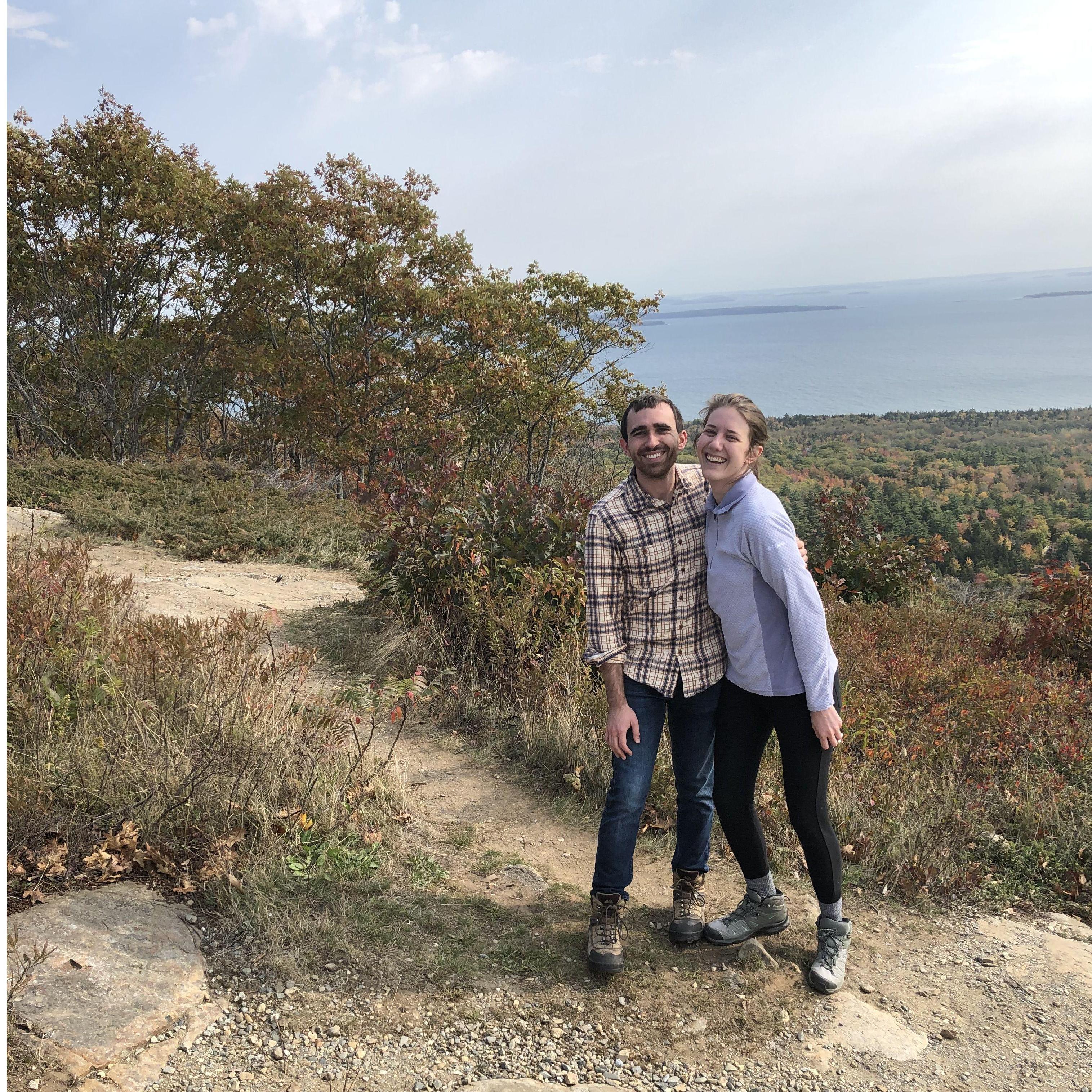 Hiking in Maine.