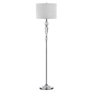 Safavieh Savannah Floor Lamp in Chrome with Cotton Shade