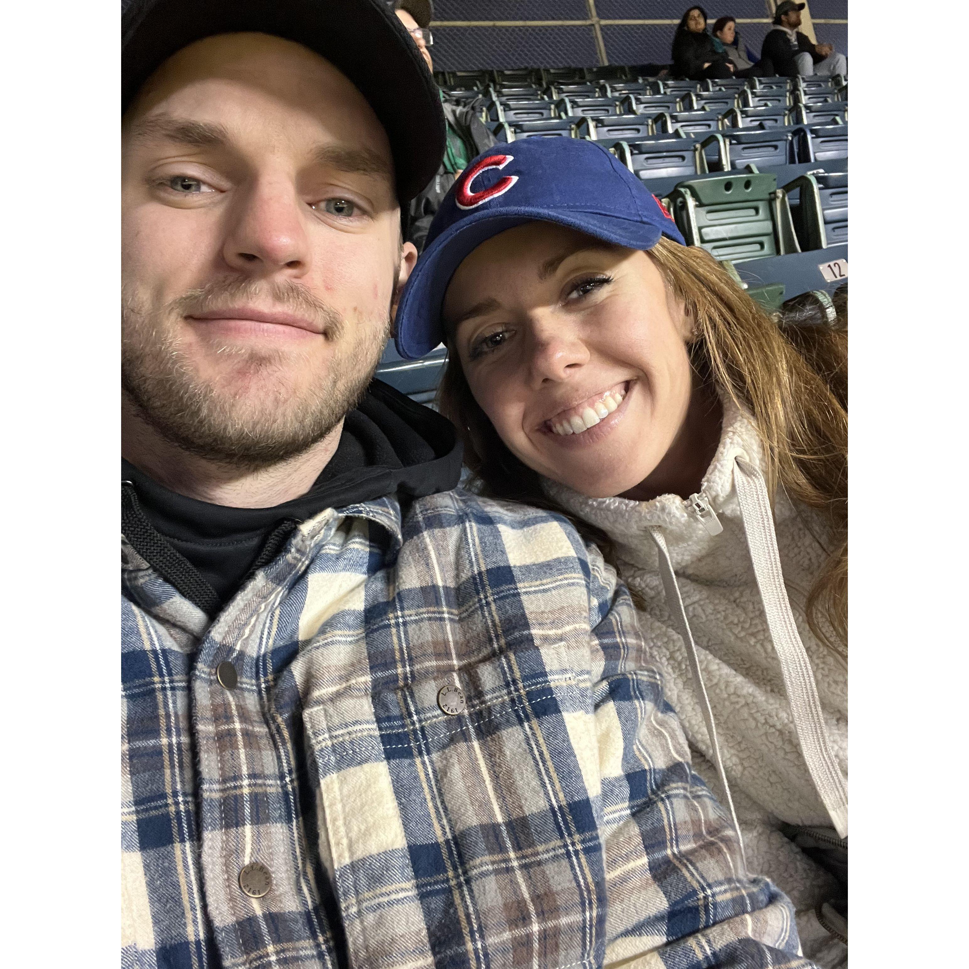 Allie lives just 2 blocks from Wrigley field. We love Cubs games!