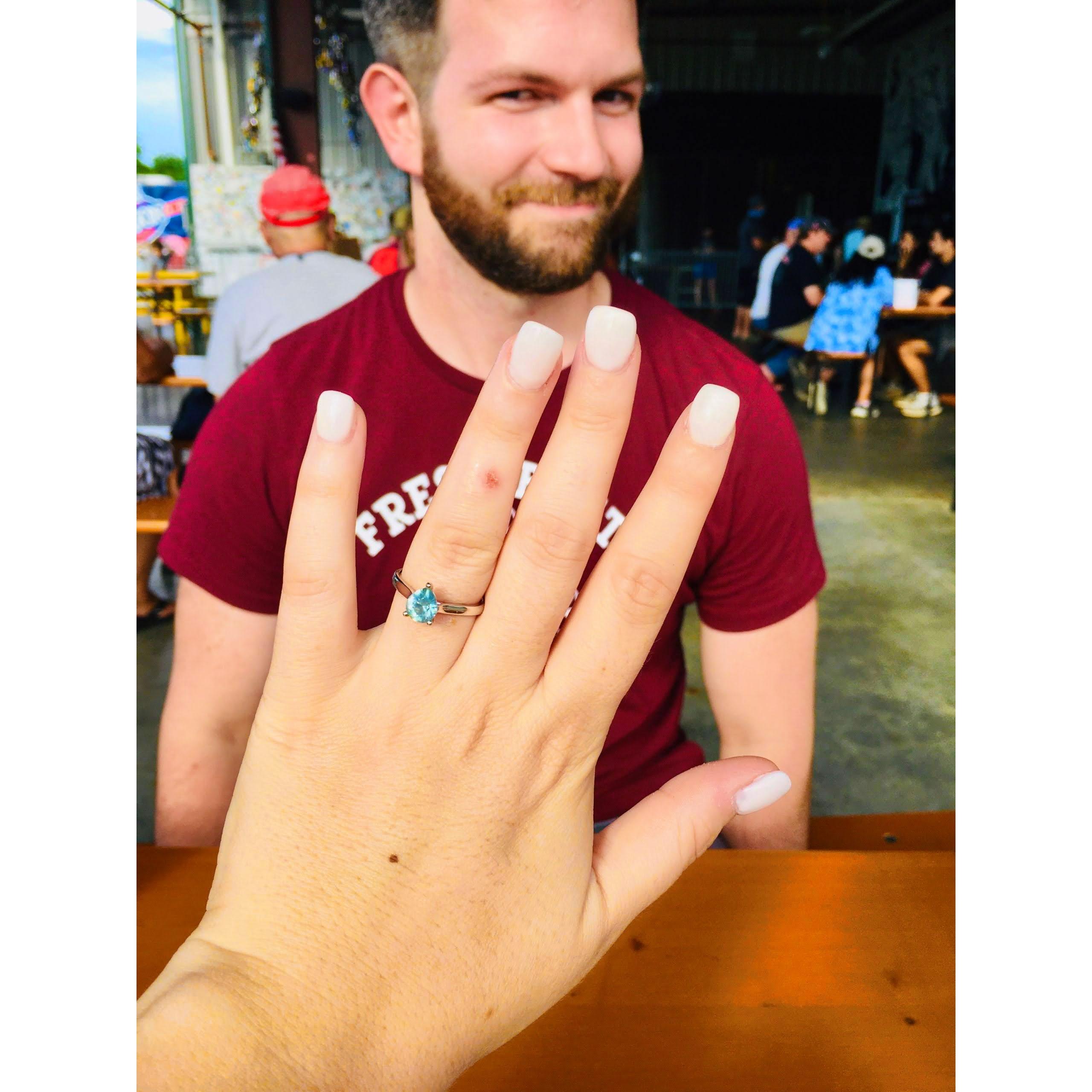 Phil feeling pretty ecstatic that April said, "Yes"!