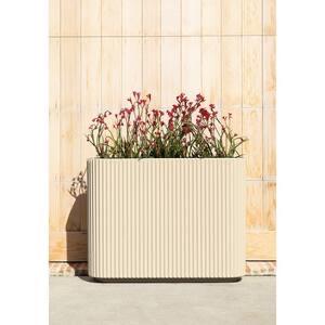 Demi Span Extra Large Sand Plastic-Stone Rectangular Planter with Drainage Holes (10.25 in. L x 36 in. W x 28.25 in. H)